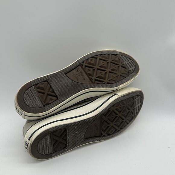 Mens 7 Women 9 Converse All Star Ox 153578F Gray Brown Leather Unisex Shoes - Picture 8 of 9